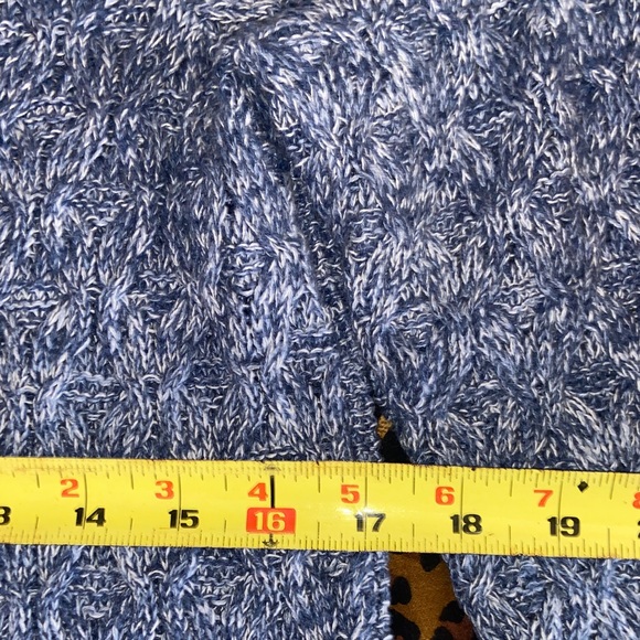 JEANNE PIERRE Light Blue Cable Knit Crewneck Sweater - Picture 5 of 10